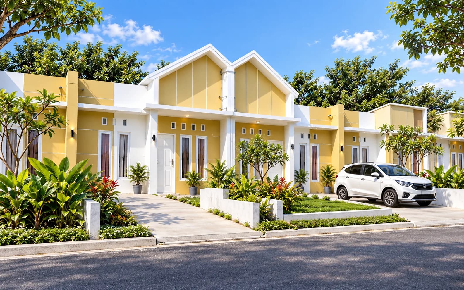 Ilustrasi tampak depan rumah Type 36/60